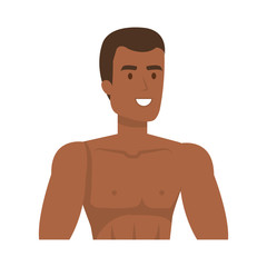 Fototapeta premium young athletic black man character