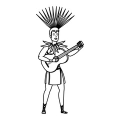 brazilian male dancer playing guitar