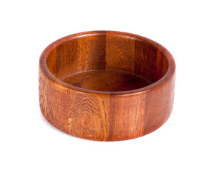 wooden bowl on a white background