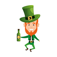 leprechaun with beer saint patrick character