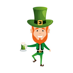 leprechaun with beer saint patrick character