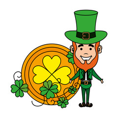 leprechaun with coins saint patrick character