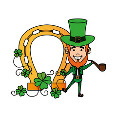leprechaun withhorseshoe saint patrick character