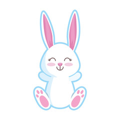 cute rabbit character icon