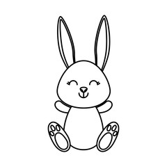 cute rabbit character icon