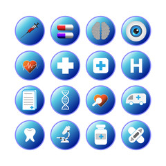 medical, hospital and health care icons - vector icon set