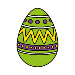 egg painted happy easter with geometric figures