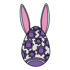 egg painted with rabbit ears easter icon