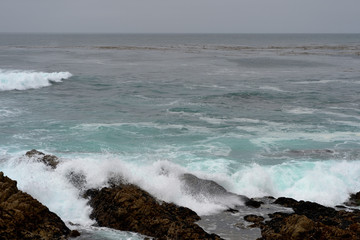 Fototapeta premium Overcast sky above the Pacific Ocean. 17 Mile Drive, California, USA
