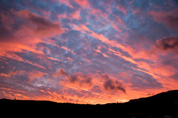 Sunset over the mountains