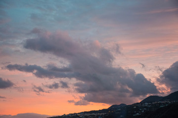 Sunset over the mountains