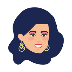 beautiful and young woman head character