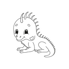 Coloring book pages for kids. Cute cartoon vector illustration.