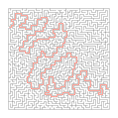 Abstract labyrinth. Game for kids. Puzzle for children. Maze conundrum. Vector illustration.