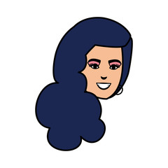 beautiful and young woman head character