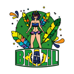 beautiful brazilian garota with brazil label