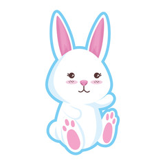 cute rabbit character icon