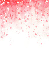 Abstract pink blossom petal watercolor hand painting on white background for decoration on Valentine's day and wedding events.