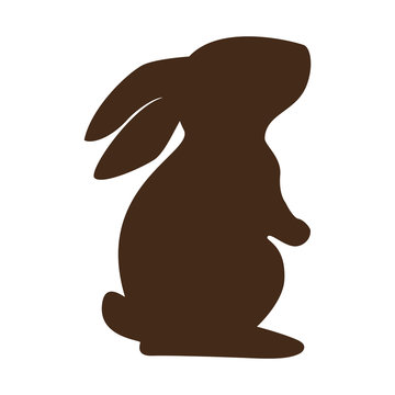 cute rabbit character silhouette