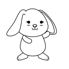 cute rabbit character icon