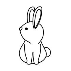 cute rabbit character icon