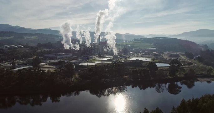 Cellulose factory in Navia Asturias Spain