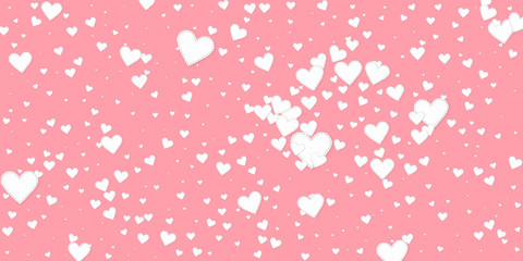 White heart love confettis. Valentine's day explos