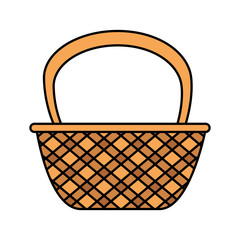 cute basket straw icon