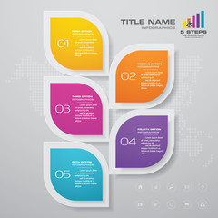 5 steps simple&editable process chart infographics element. EPS 10.	