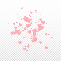 Pink heart love confettis. Valentine's day explosi