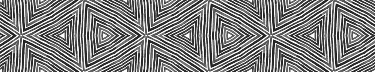 Black and white Seamless Border Scroll. Geometric 