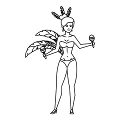 beautiful brazilian garota playing maracas