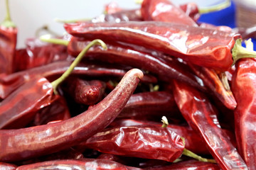 말린 고추와 청양고추 식품이미지