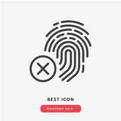 fingerprint icon vector symbol