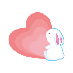cute rabbit with heart love