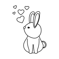 cute rabbit with hearts love