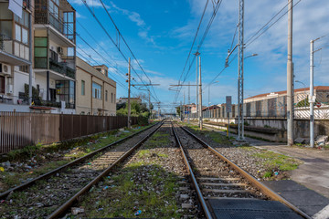 Train Tracks in Pompeii Italy