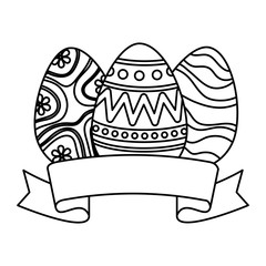 eggs painted with ribbon frame