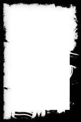 Abstract Decorative Black & White Photo Frame. Type Text Inside, Use as Overlay or for Layer / Clipping Mask 