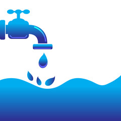Tap water with water background.