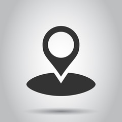 Map pointer in flat style. Gps navigation mark illustration on white background. Pointer destination concept.