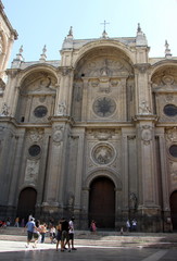The Gothic Cathedral of the Incarnation in Granada, the architectural details. Andalucia. Spain. Europe