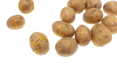 Boiled potatoes isolated on white background