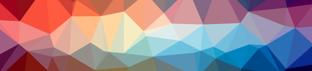 Illustration of abstract Blue And Red banner low poly background. Beautiful polygon design pattern.