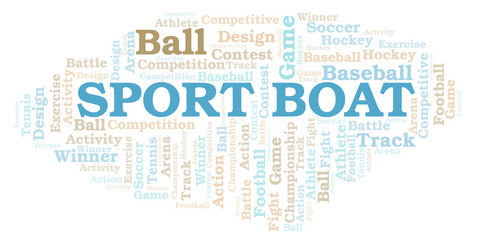 Fototapeta premium Sport Boat word cloud.