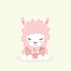 Cute sheep in flat style.