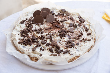 Semifreddo with pieces of chocolate