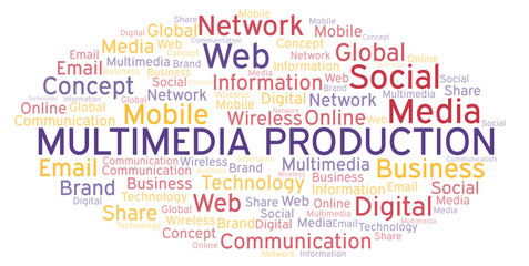 Fototapeta premium Multimedia Production word cloud.