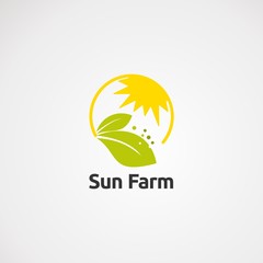 green leaf logo with sun on circle
