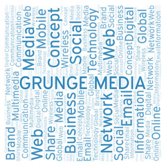 Fototapeta premium Grunge Media word cloud.